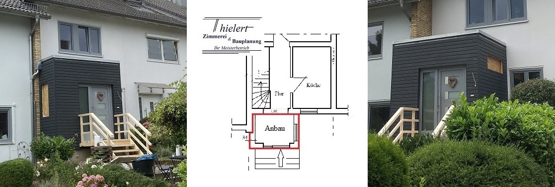 Eingangserweiterung mit einem Wohnkubus